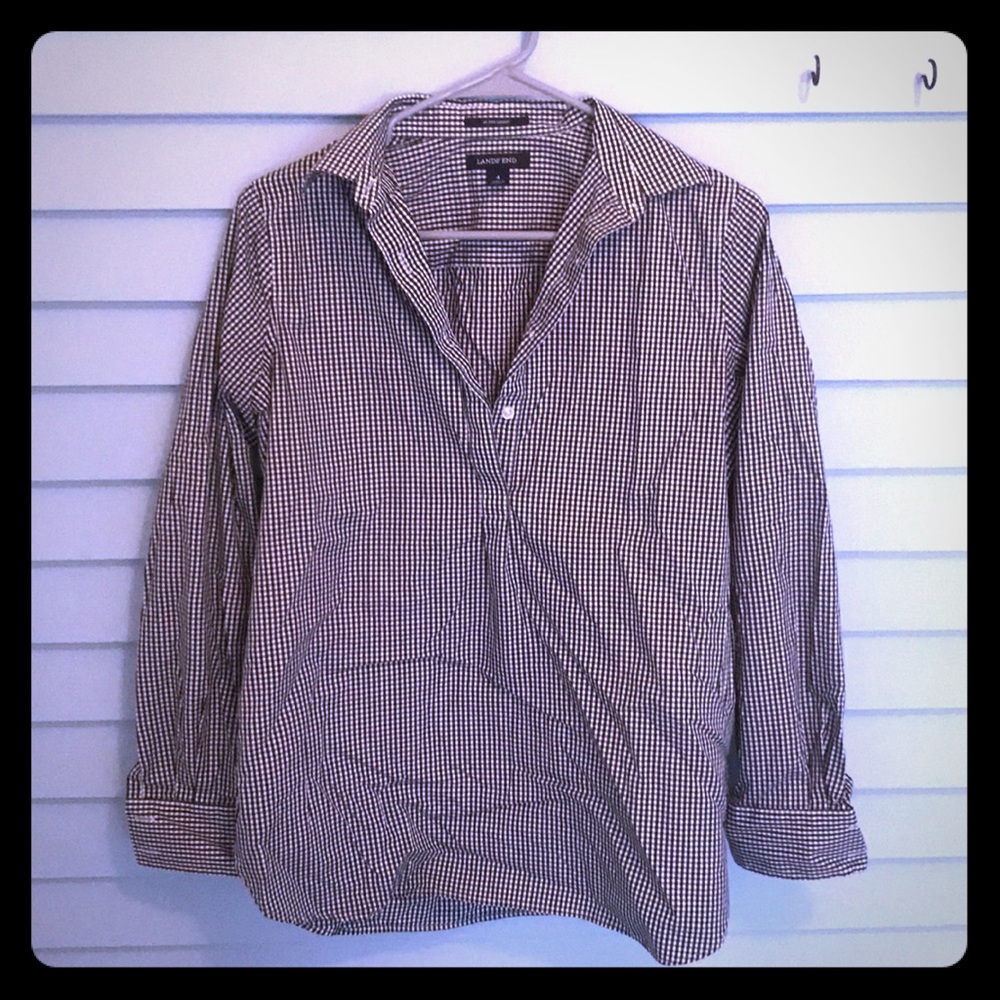 2 for $15/ Lands’ End Supima checked button down